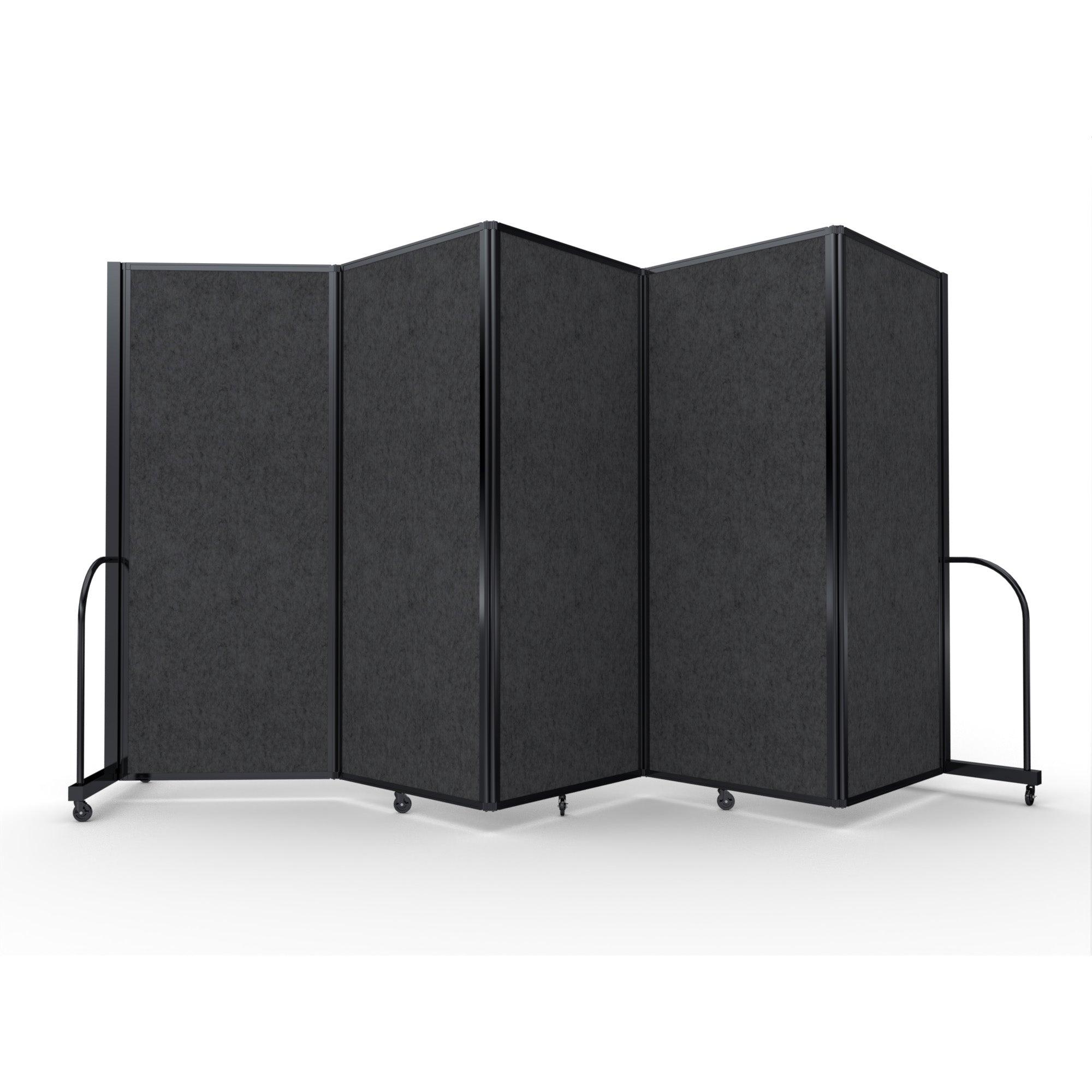 Screenflex Full Motion Divider, 6'10" x 14'1", Black Frame, Walnut PET