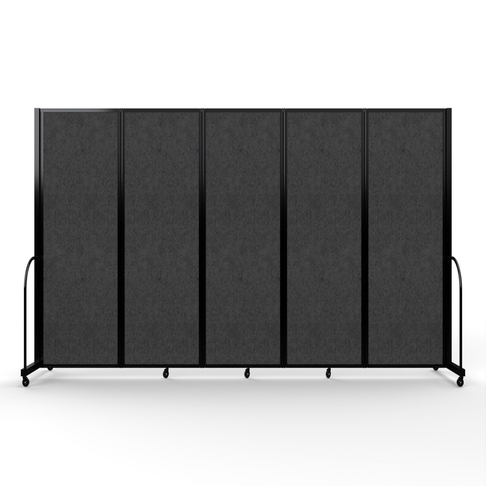 Screenflex Full Motion Divider, 6'10" x 14'1", Black Frame, Walnut PET