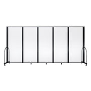Screenflex Full Motion Divider, 6'10" x 14'1", Black Frame, Clear