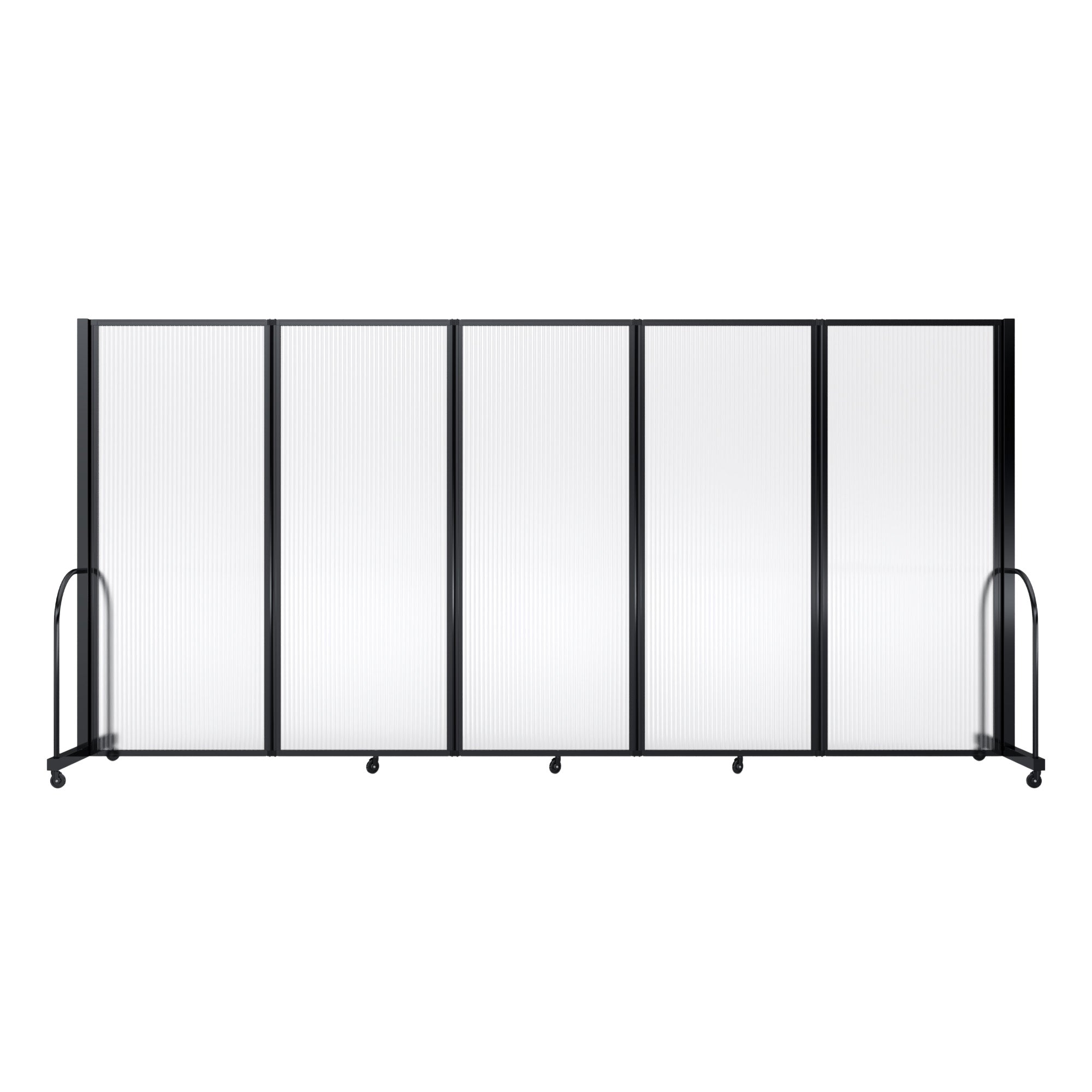 Screenflex Full Motion Divider, 6'10" x 14'1", Black Frame, Clear