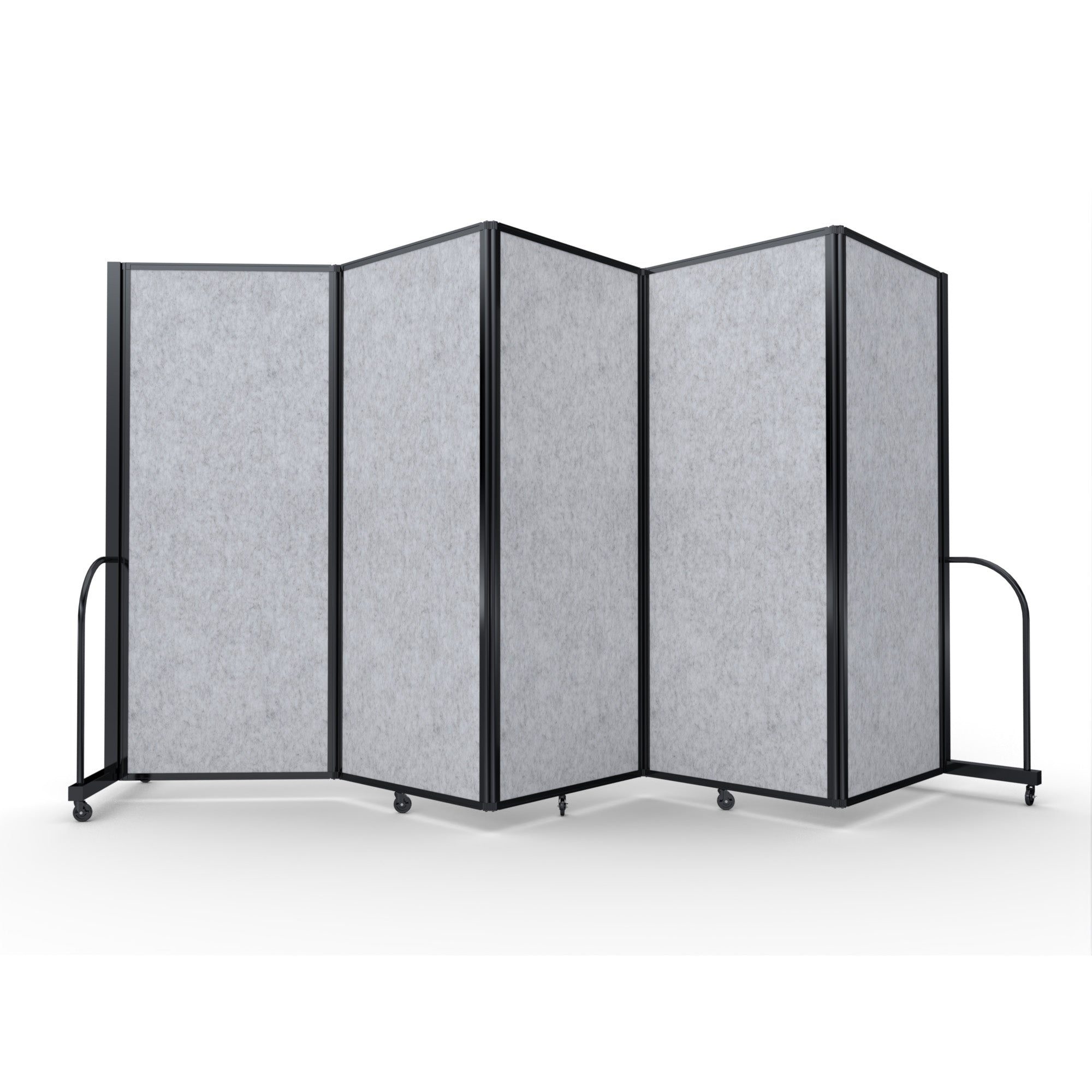 Screenflex Full Motion Divider, 6'10" x 14'1", Black Frame, Purple PET