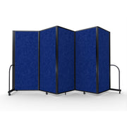 Screenflex Full Motion Divider, 6'10" x 14'1", Black Frame, Navy PET