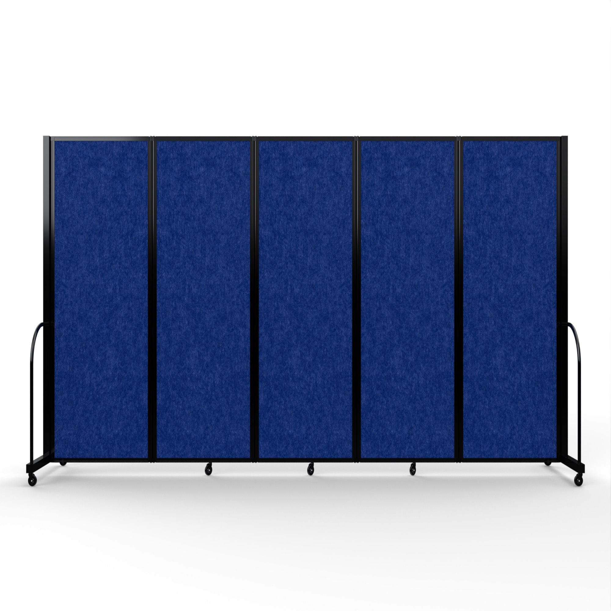 Screenflex Full Motion Divider, 6'10" x 14'1", Black Frame, Navy PET