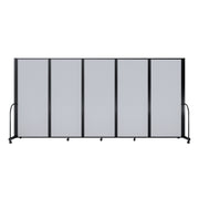 Screenflex Full Motion Divider, 6'10" x 14'1", Black Frame, Opal