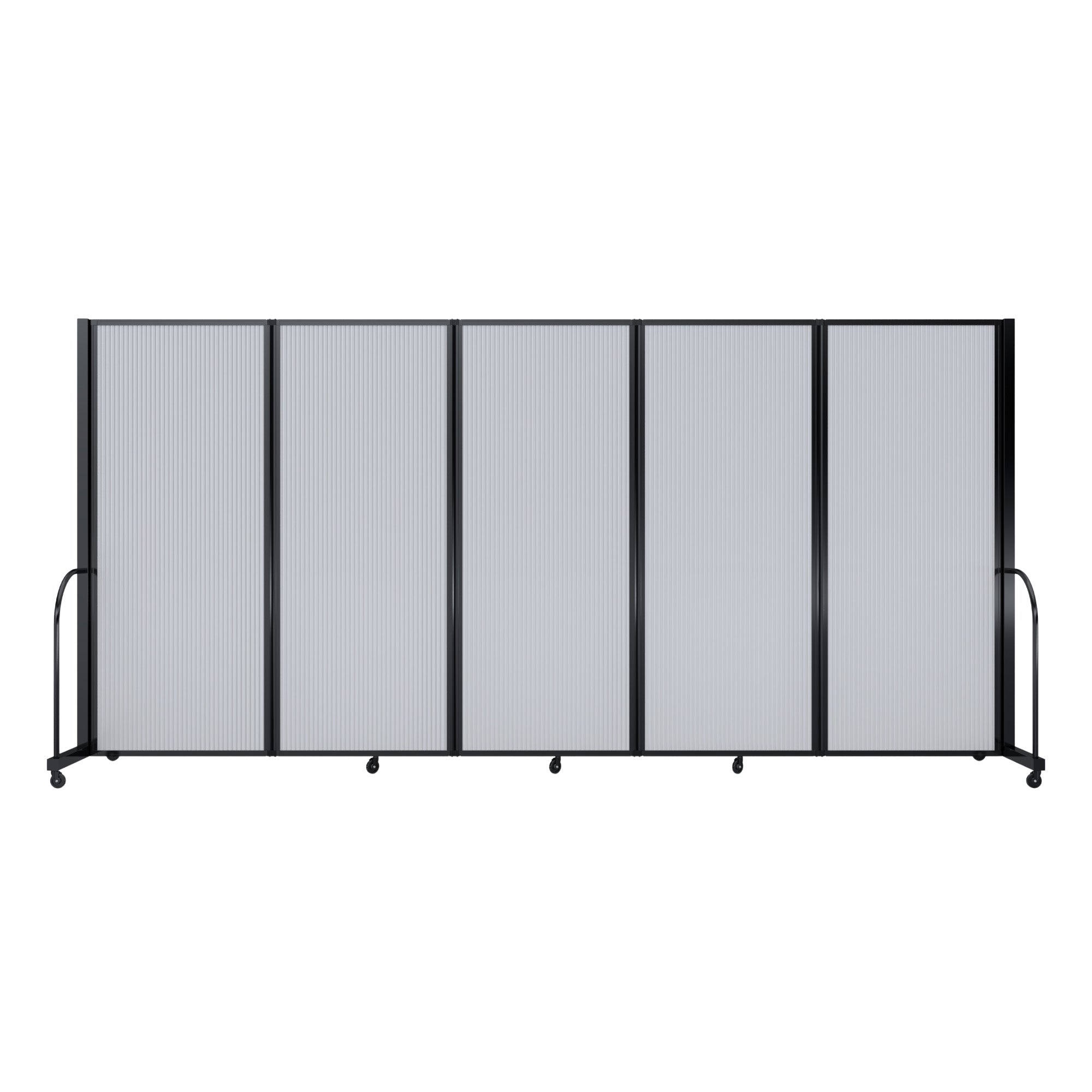 Screenflex Full Motion Divider, 6'10" x 14'1", Black Frame, Opal