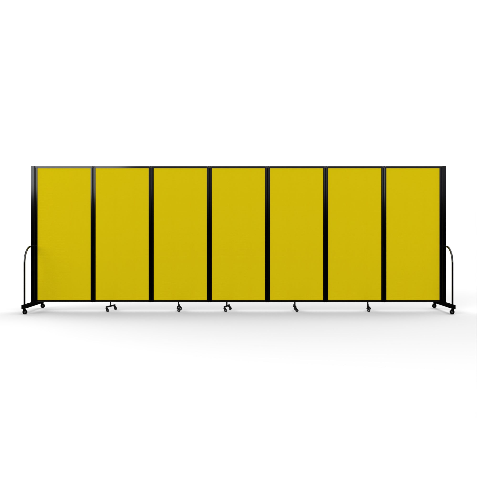 Screenflex Full Motion Divider, 6'10" x 19'7", Black Frame, Primary Yellow