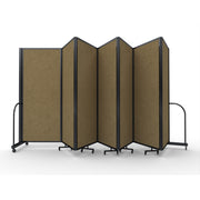 Screenflex Full Motion Divider, 6'10" x 19'7", Black Frame, Beige PET
