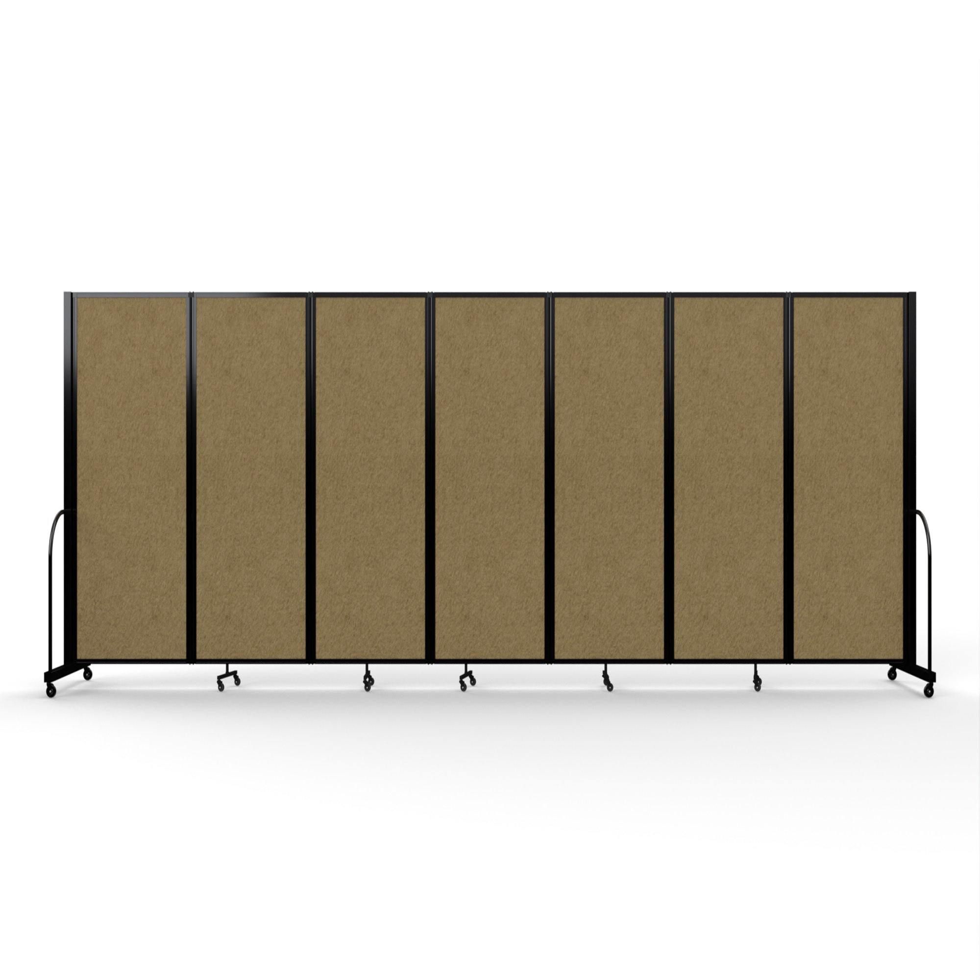 Screenflex Full Motion Divider, 6'10" x 19'7", Black Frame, Beige PET