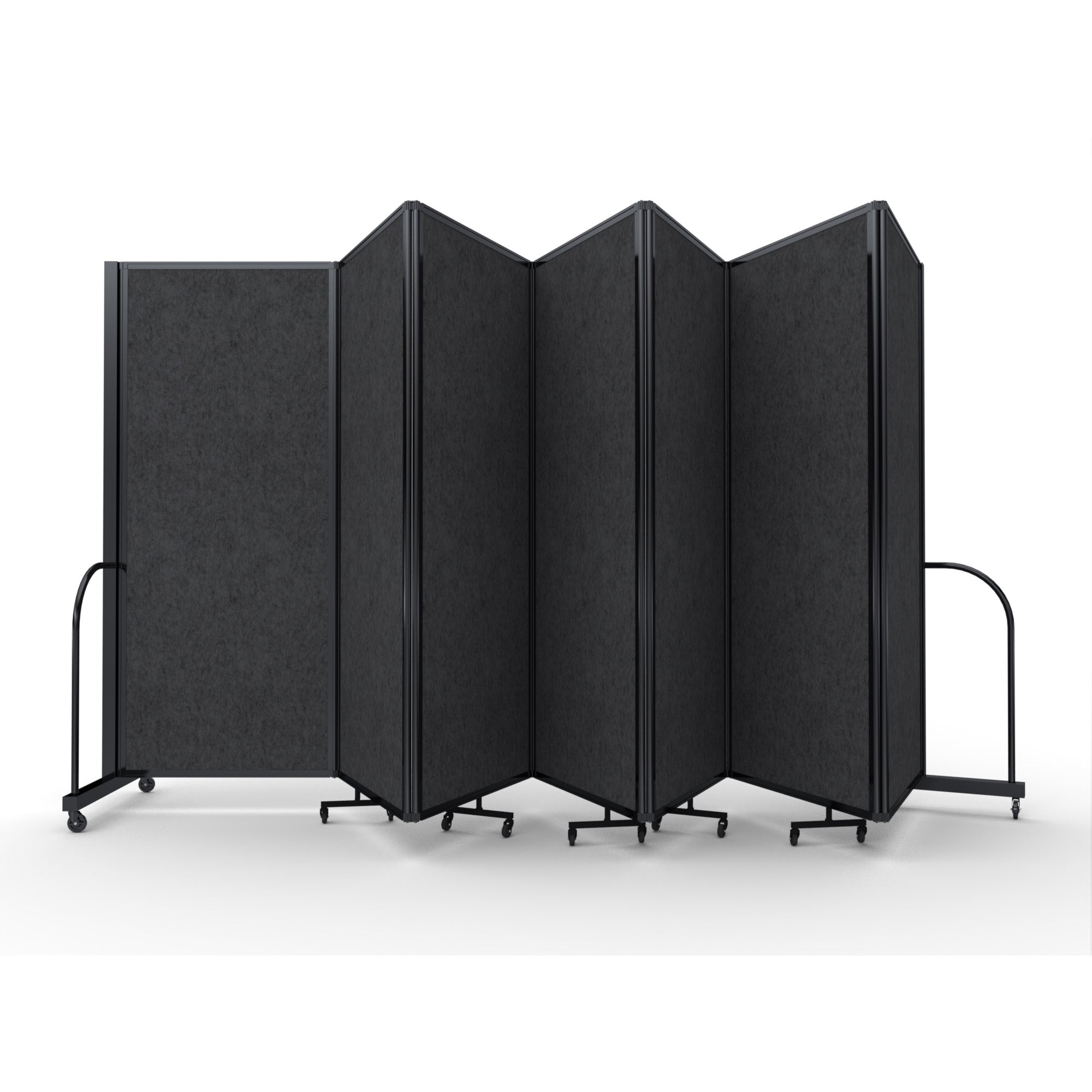 Screenflex Full Motion Divider, 6'10" x 19'7", Black Frame, Dark Gray PET
