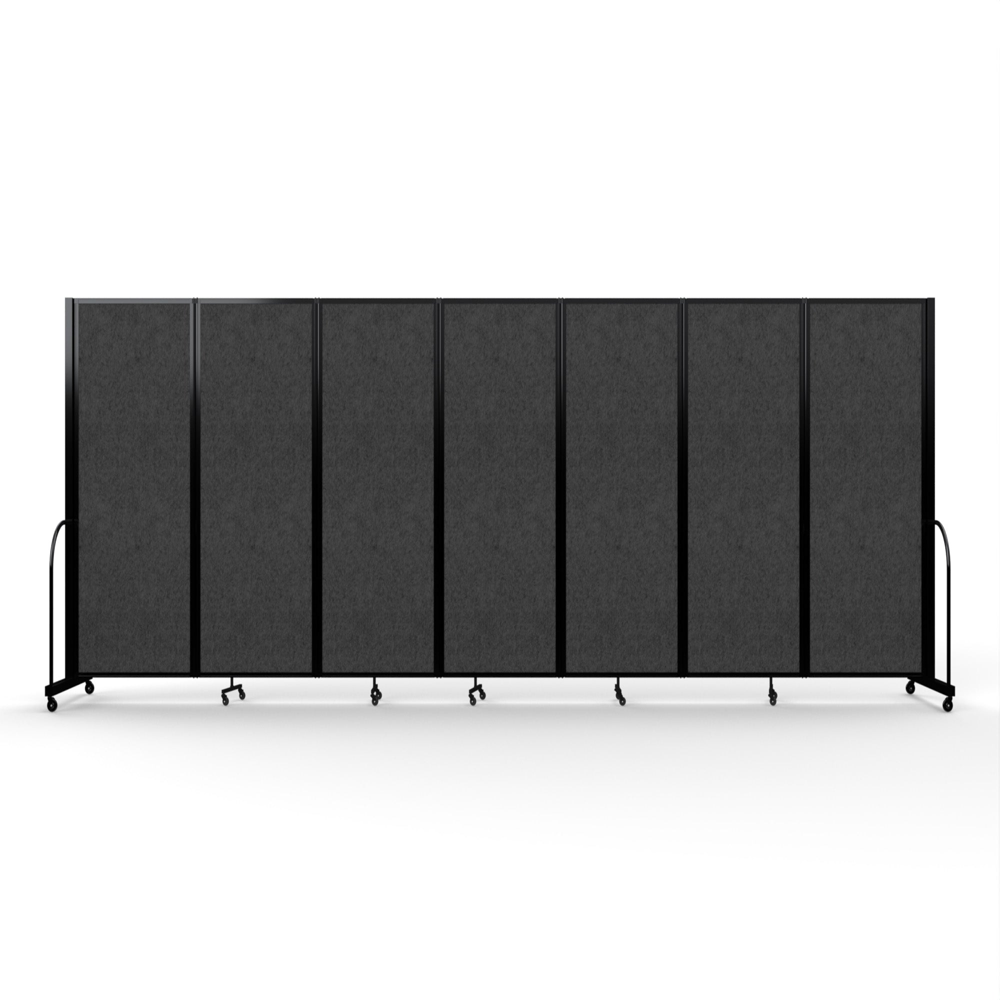 Screenflex Full Motion Divider, 6'10" x 19'7", Black Frame, Dark Gray PET