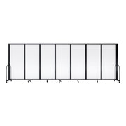 Screenflex Full Motion Divider, 6'10" x 19'7", Black Frame, Clear
