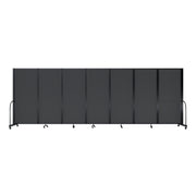 Screenflex Full Motion Divider, 6'10" x 19'7", Black Frame, Dark Gray