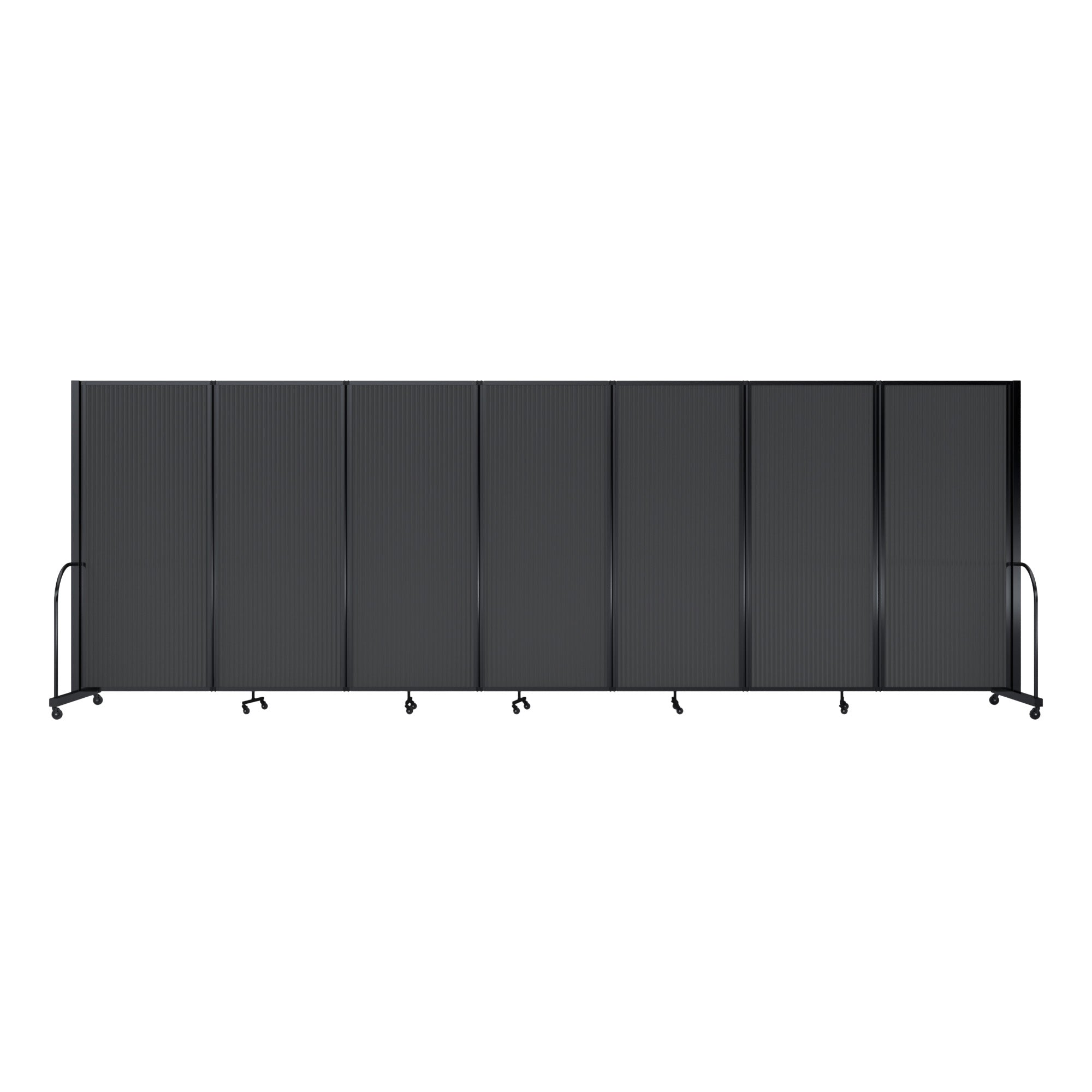 Screenflex Full Motion Divider, 6'10" x 19'7", Black Frame, Dark Gray