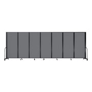Screenflex Full Motion Divider, 6'10" x 19'7", Black Frame, Light Gray