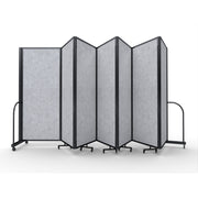 Screenflex Full Motion Divider, 6'10" x 19'7", Black Frame, Marble Gray PET