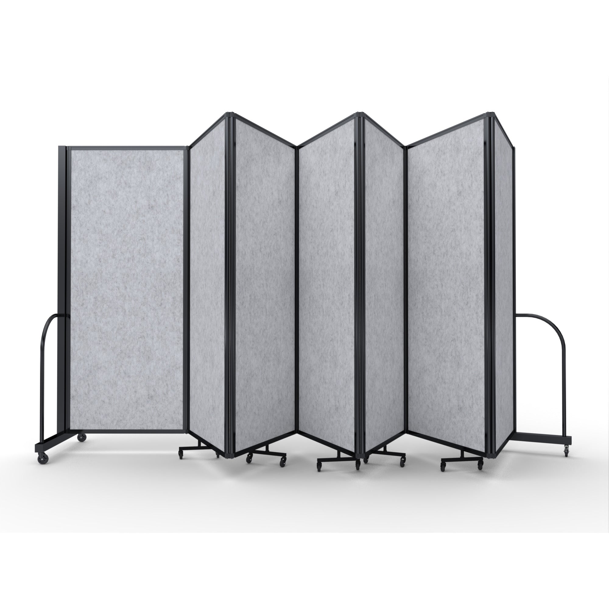 Screenflex Full Motion Divider, 6'10" x 19'7", Black Frame, Marble Gray PET