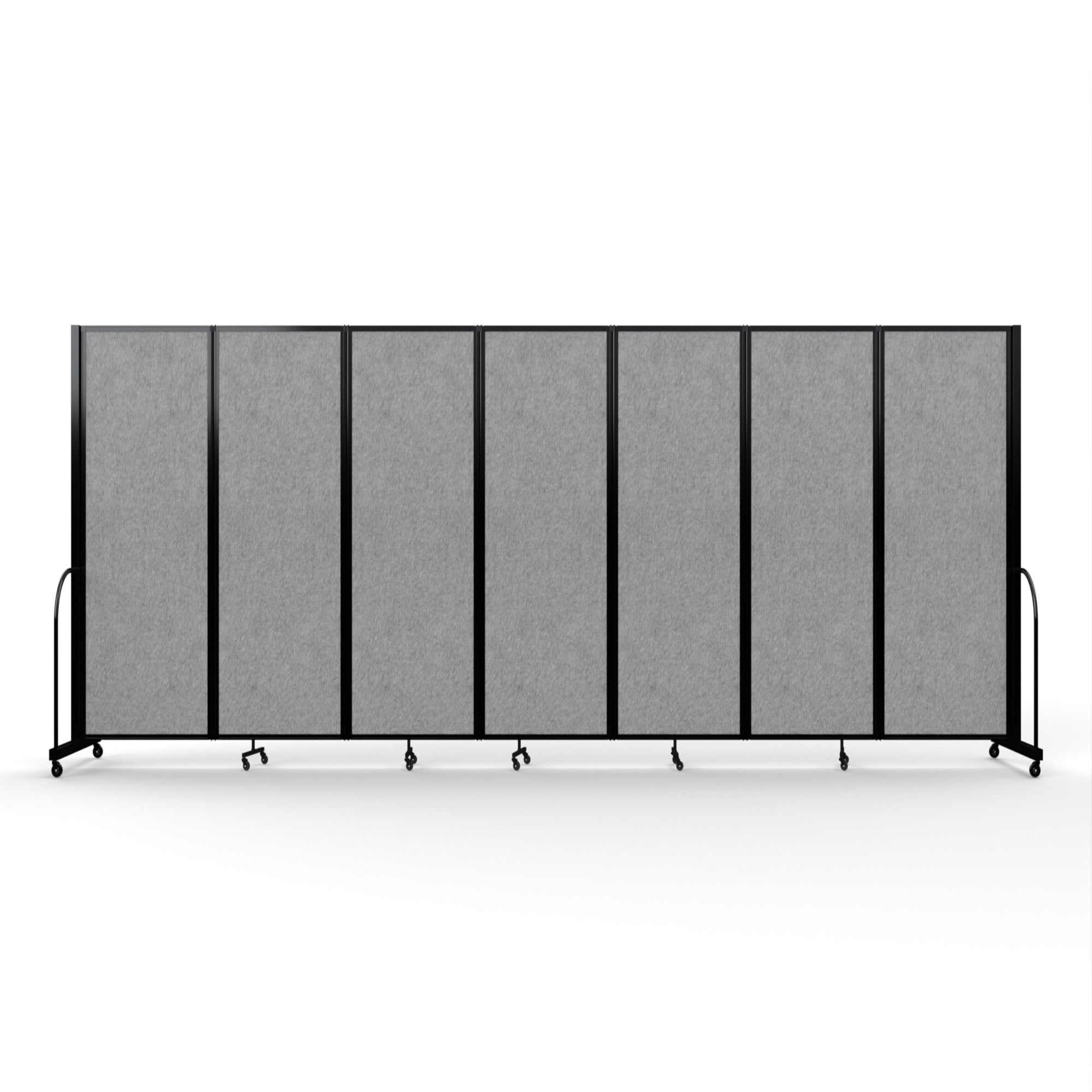 Screenflex Full Motion Divider, 6'10" x 19'7", Black Frame, Marble Gray PET