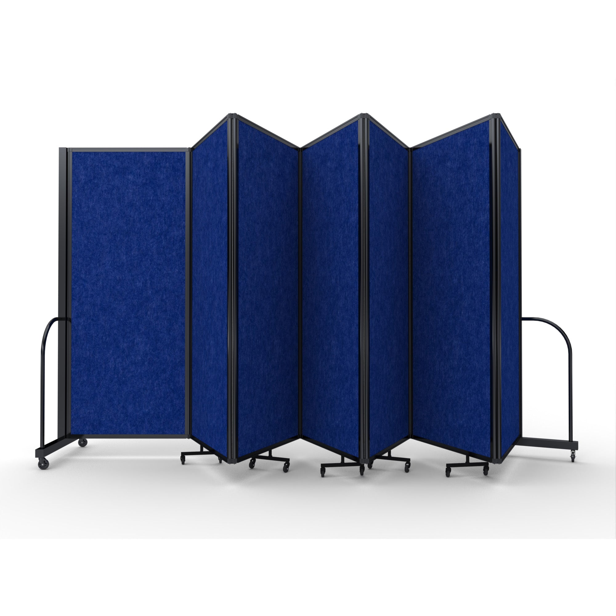 Screenflex Full Motion Divider, 6'10" x 19'7", Black Frame, Cobalt PET