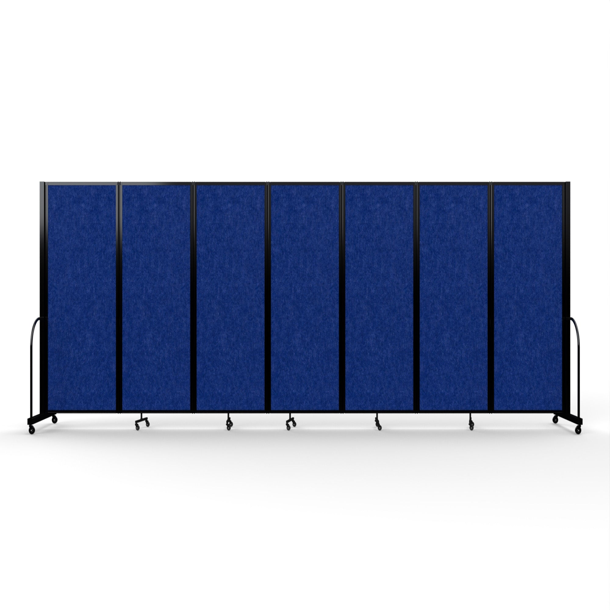 Screenflex Full Motion Divider, 6'10" x 19'7", Black Frame, Cobalt PET