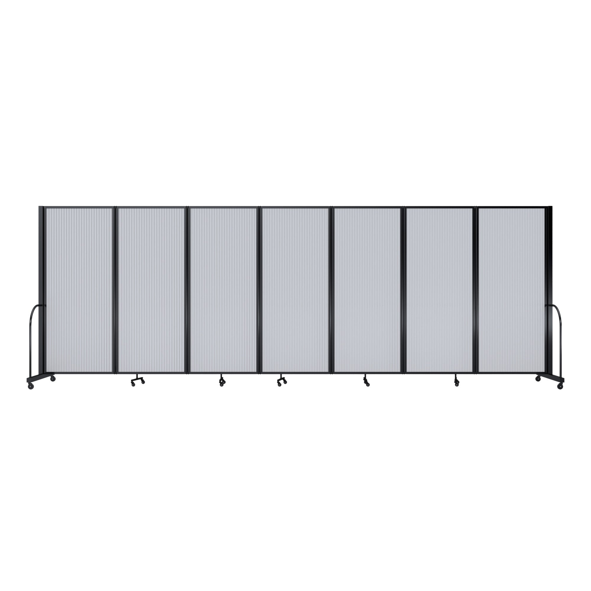 Screenflex Full Motion Divider, 6'10" x 19'7", Black Frame, Opal