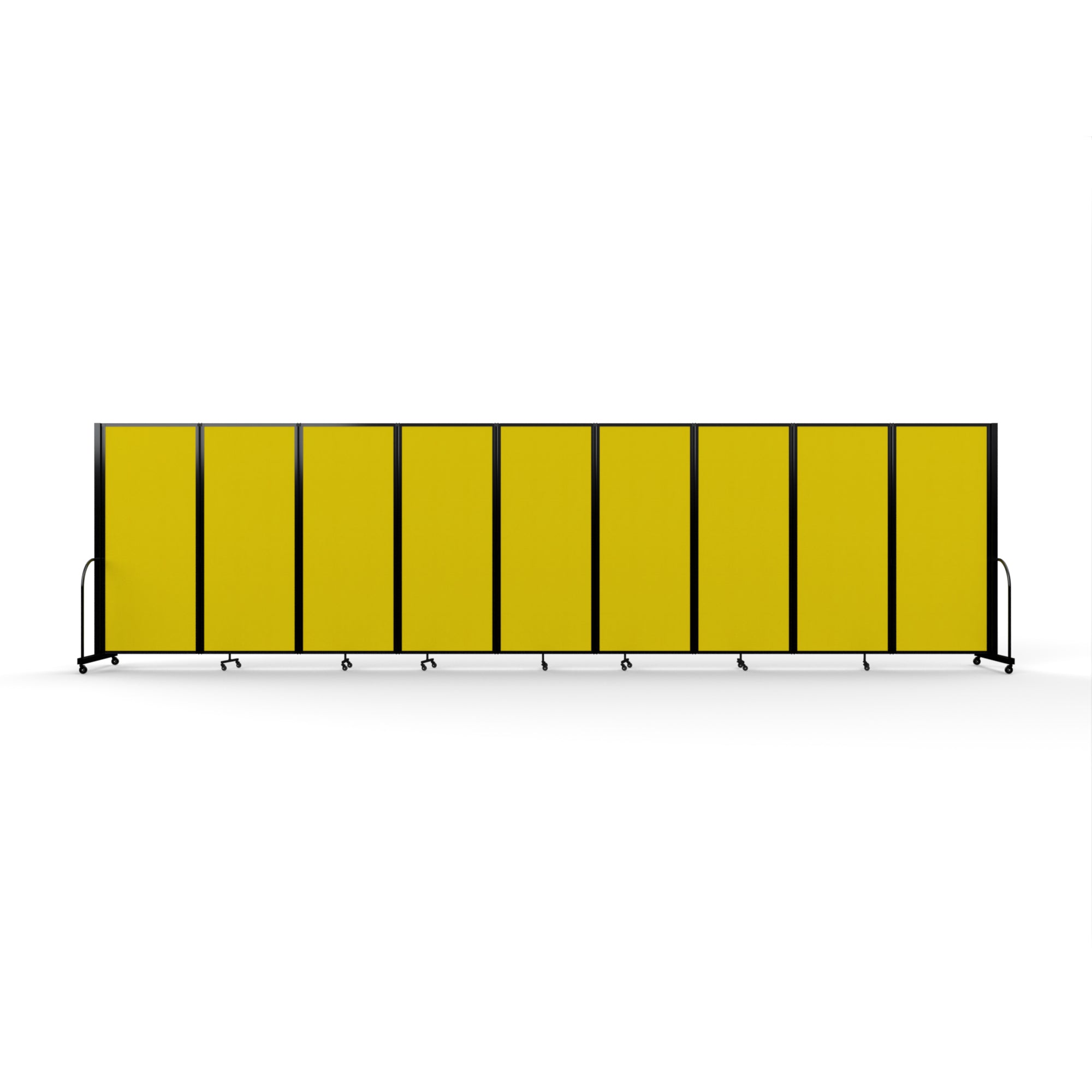 Screenflex Full Motion Divider, 6'10" x 25'1", Black Frame, Primary Yellow