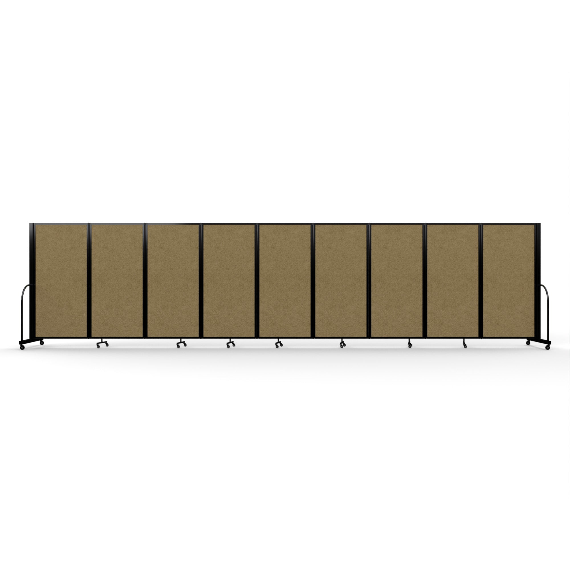 Screenflex Full Motion Divider, 6' x 25'1", Black Frame, Beige PET