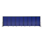 Screenflex Full Motion Divider, 6'10" x 25'1", Black Frame, Blue