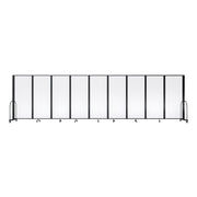 Screenflex Full Motion Divider, 6'10" x 25'1", Black Frame, Clear