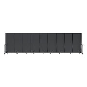 Screenflex Full Motion Divider, 6'10" x 25'1", Black Frame, Dark Gray