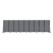 Screenflex Full Motion Divider, 6'10" x 25'1", Black Frame, Light Gray