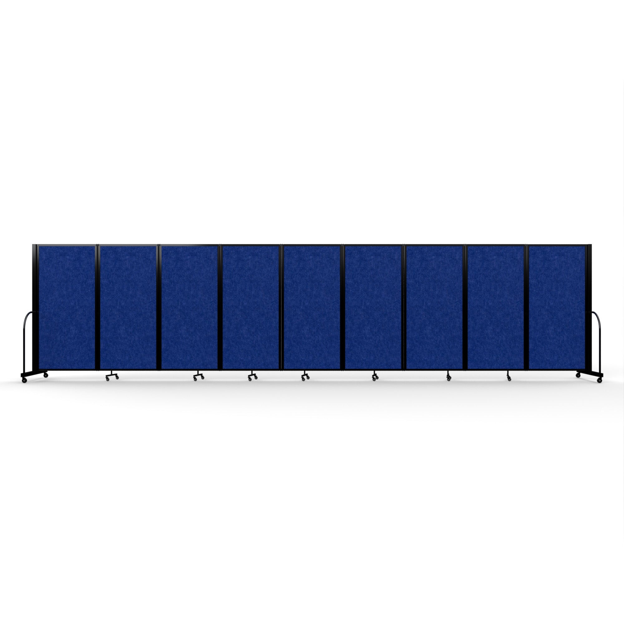 Screenflex Full Motion Divider, 6' x 25'1", Black Frame, Cobalt PET