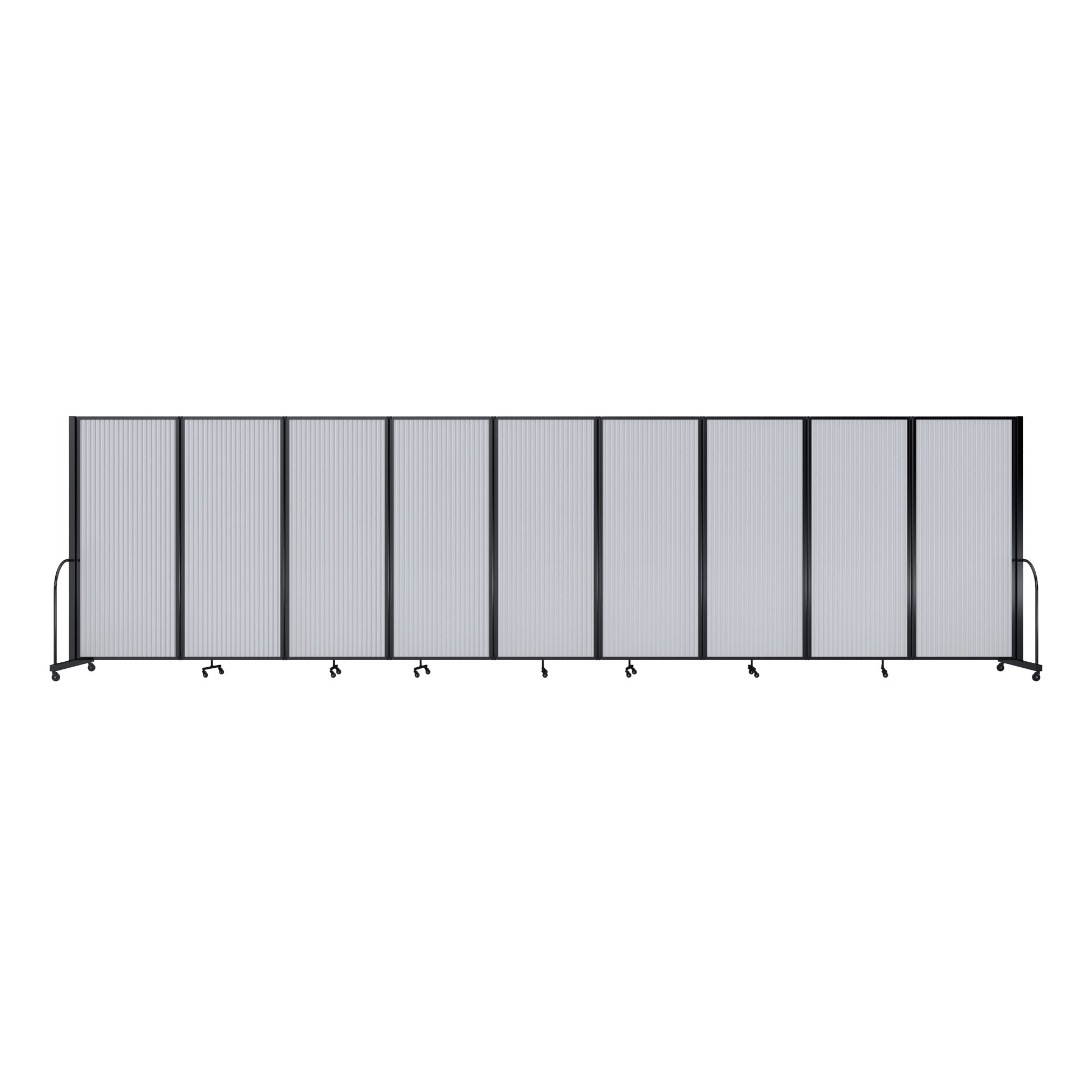 Screenflex Full Motion Divider, 6'10" x 25'1", Black Frame, Opal