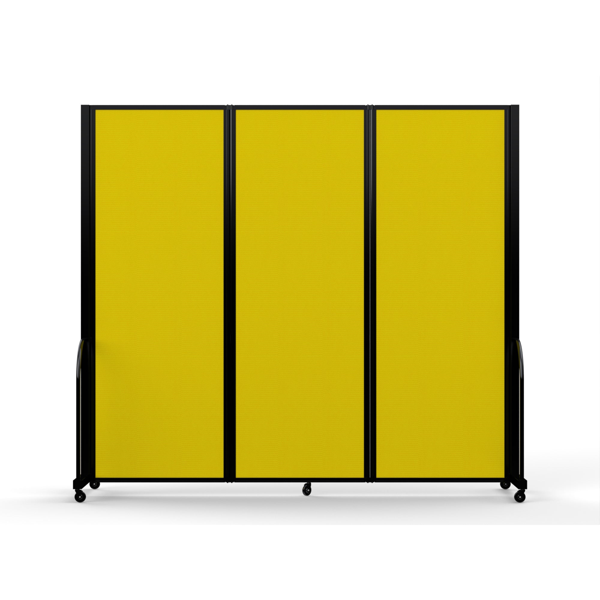 Screenflex Full Motion Divider, 7'6" x 8'7", Black Frame, Primary Yellow