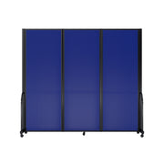 Screenflex Full Motion Divider, 7'6" x 8'7", Black Frame, Blue