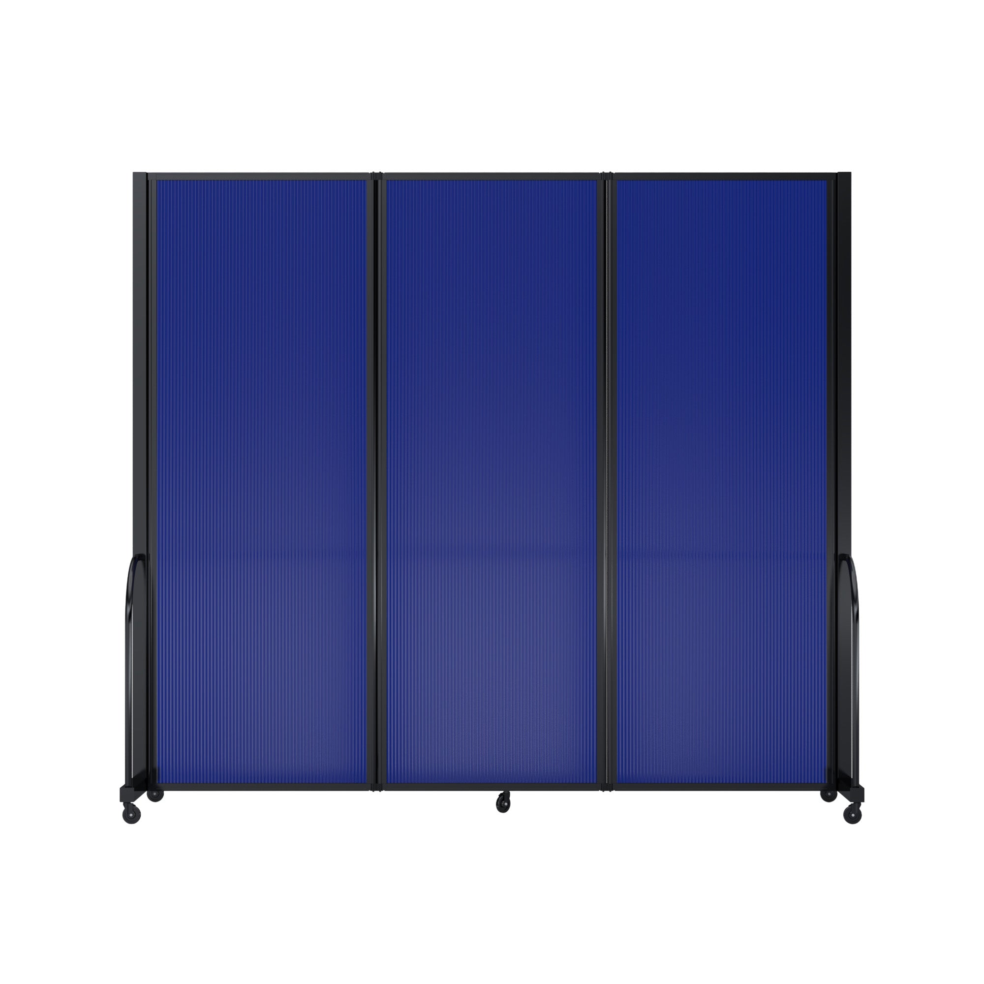 Screenflex Full Motion Divider, 7'6" x 8'7", Black Frame, Blue