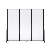 Screenflex Full Motion Divider, 7'6" x 8'7", Black Frame, Clear