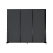 Screenflex Full Motion Divider, 7'6" x 8'7", Black Frame, Dark Gray