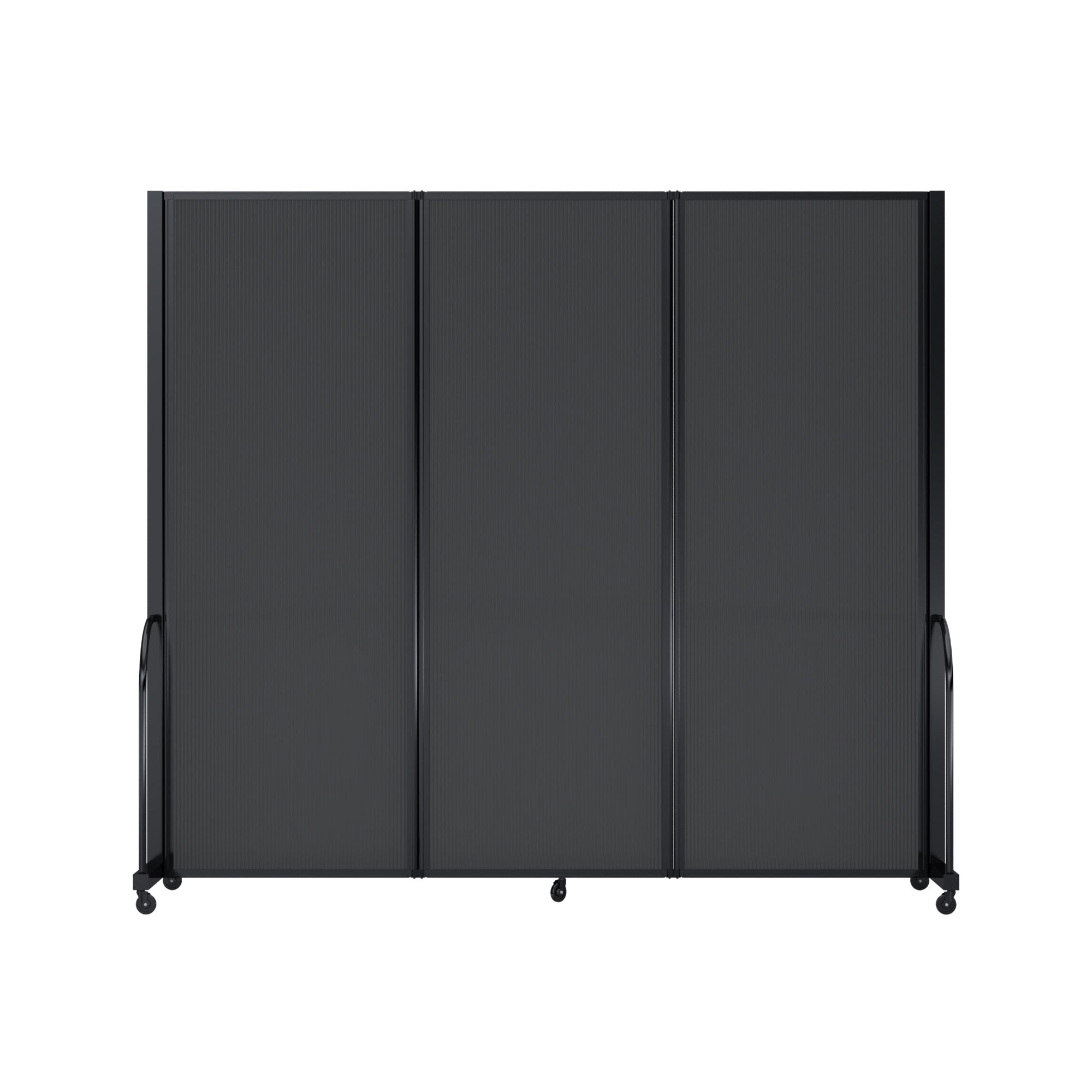 Screenflex Full Motion Divider, 7'6" x 8'7", Black Frame, Dark Gray