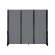 Screenflex Full Motion Divider, 7'6" x 8'7", Black Frame, Light Gray