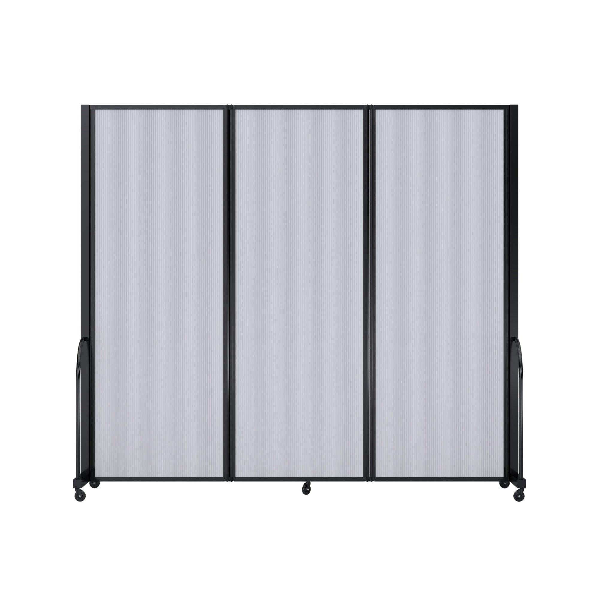 Screenflex Full Motion Divider, 7'6" x 8'7", Black Frame, Opal