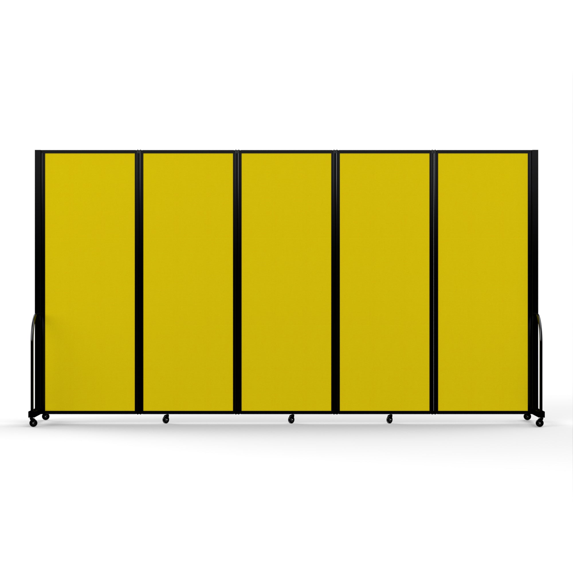 Screenflex Full Motion Divider, 7'6" x 14'1", Black Frame, Primary Yellow