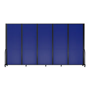 Screenflex Full Motion Divider, 7'6" x 14'1", Black Frame, Blue