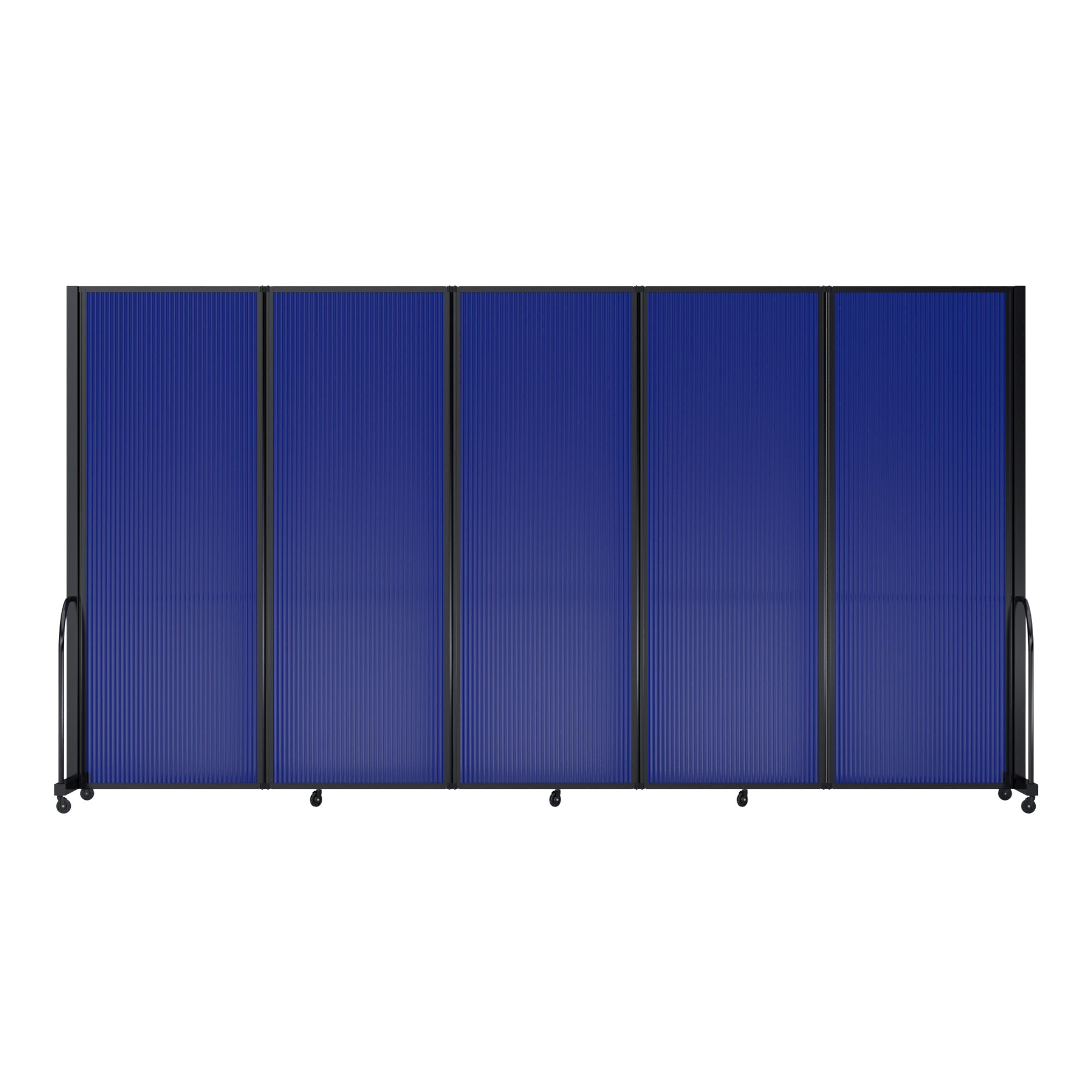 Screenflex Full Motion Divider, 7'6" x 14'1", Black Frame, Blue