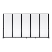 Screenflex Full Motion Divider, 7'6" x 14'1", Black Frame, Clear