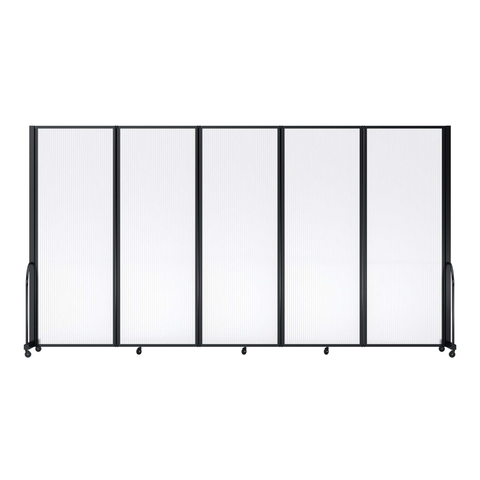 Screenflex Full Motion Divider, 7'6" x 14'1", Black Frame, Clear