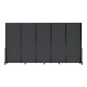 Screenflex Full Motion Divider, 7'6" x 14'1", Black Frame, Dark Gray