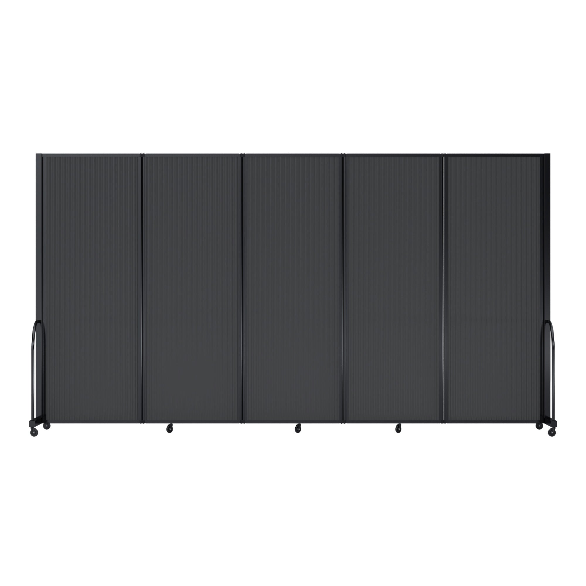 Screenflex Full Motion Divider, 7'6" x 14'1", Black Frame, Dark Gray