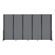 Screenflex Full Motion Divider, 7'6" x 14'1", Black Frame, Light Gray