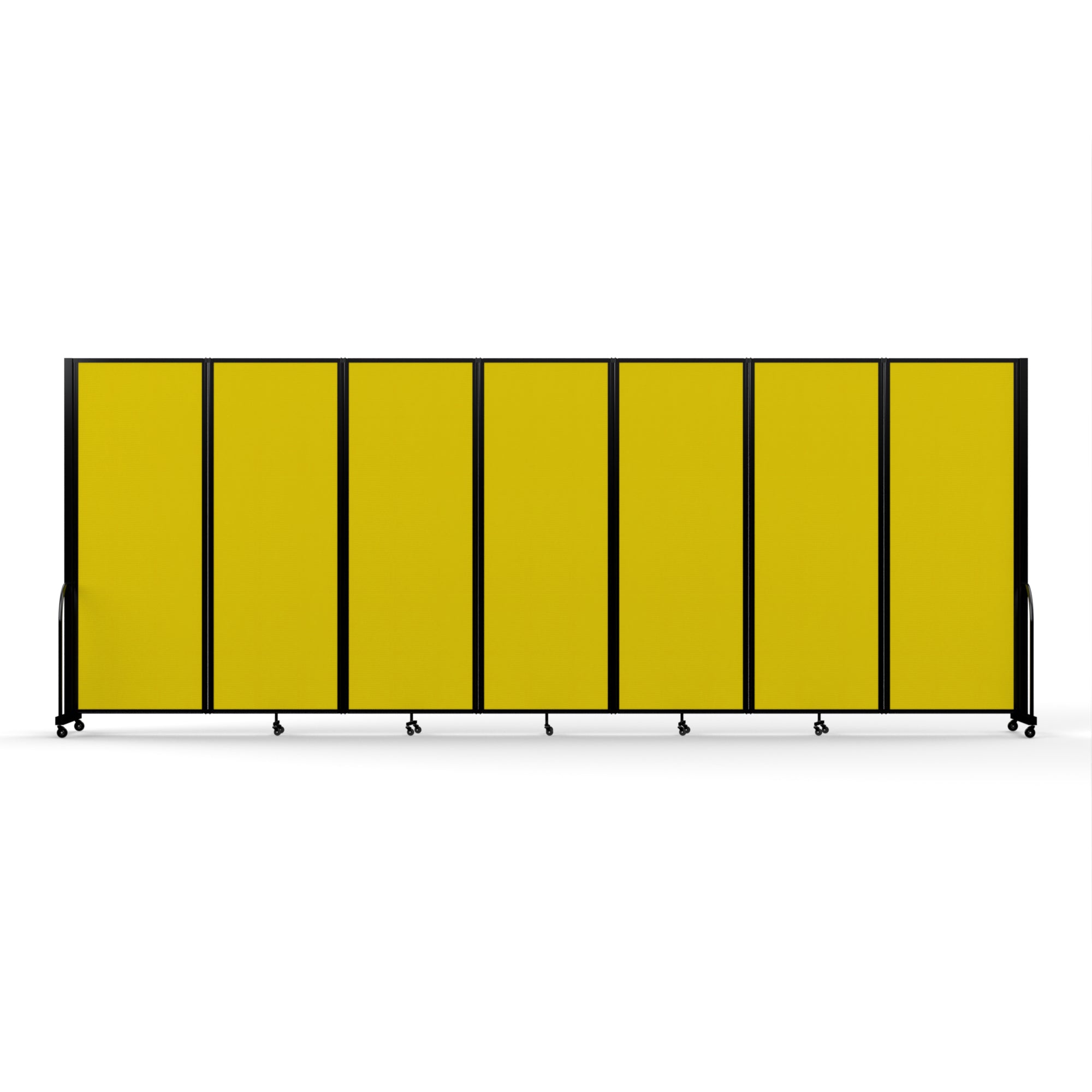 Screenflex Full Motion Divider, 7'6" x 19'7", Black Frame, Primary Yellow