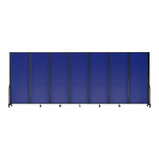 Screenflex Full Motion Divider, 7'6" x 19'7", Black Frame, Blue